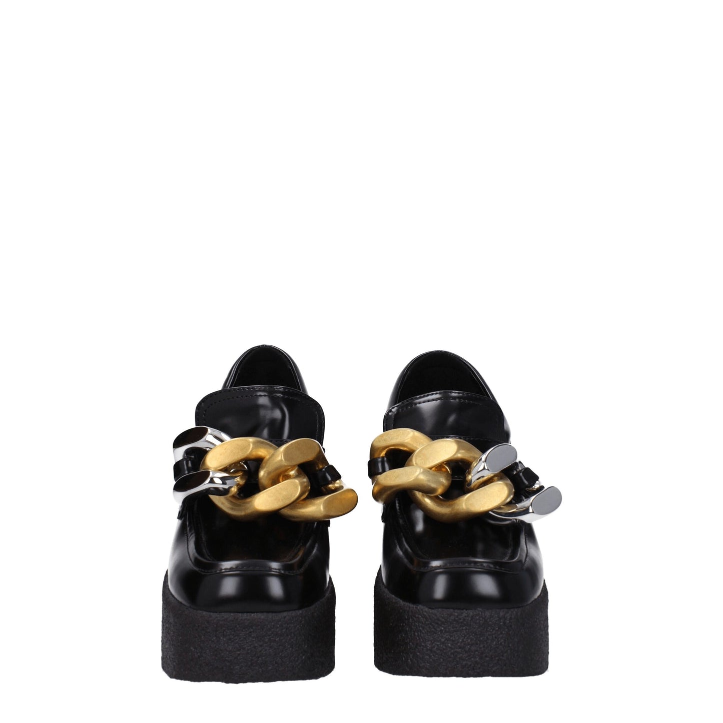 Mocassins à plateforme en cuir noir Stella McCartney