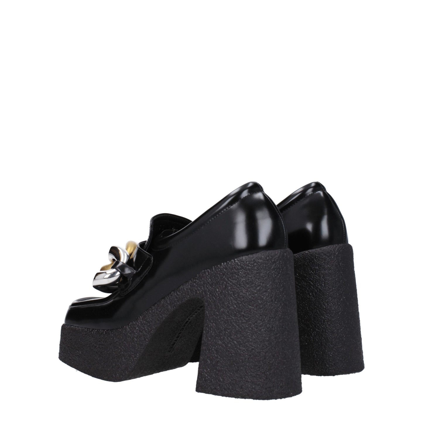 Mocassins à plateforme en cuir noir Stella McCartney