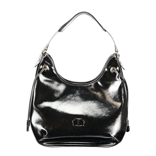 Borsa hobo da donna Twinset in poliuretano nero