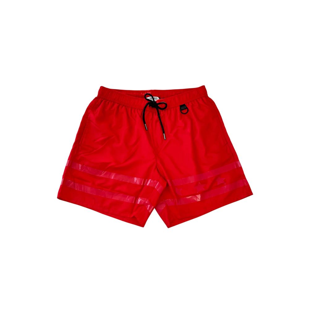 Short de bain homme en polyester rouge iceberg