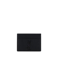 Portafoglio Saint Laurent in pelle di capra nera