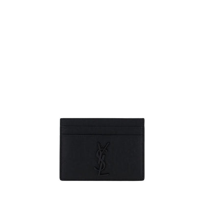 Portafoglio Saint Laurent in pelle di capra nera
