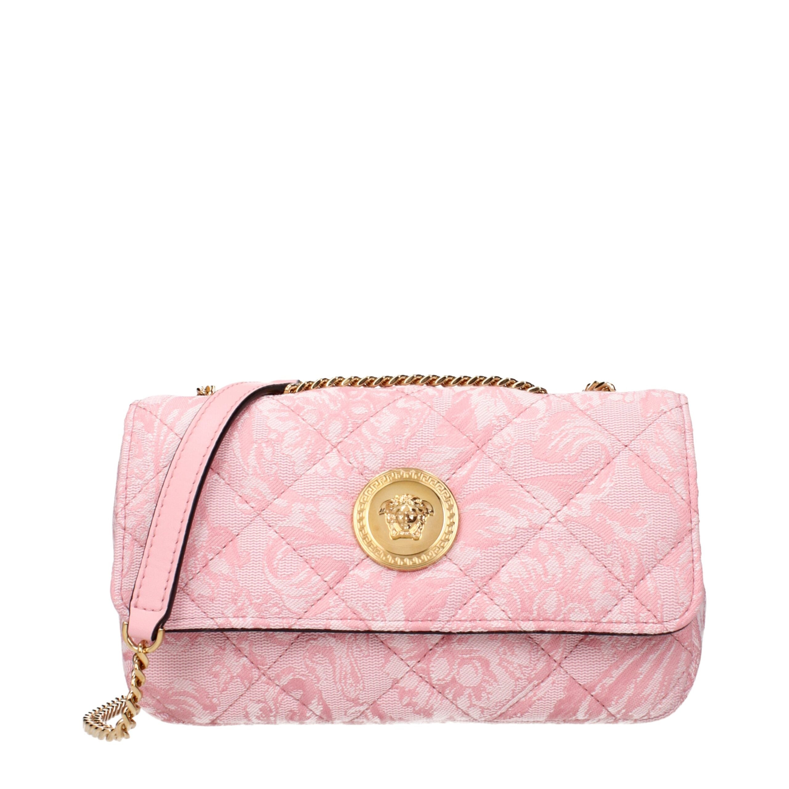 Borsa a tracolla Versace in tessuto rosa