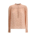 Kristina Ti Light Pink Silk Pattern Shirt