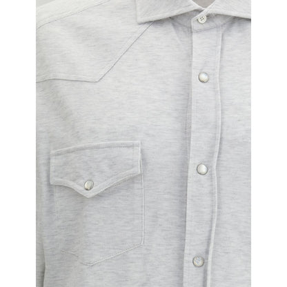Chemise en jean grise Brunello Cucinelli