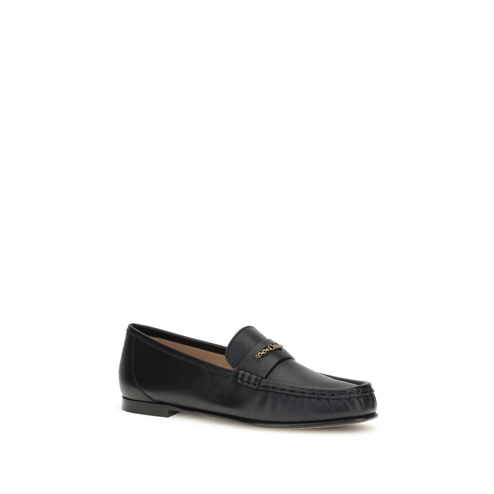 Mocassini slip-on Chloé Bos Taurus in pelle di vitello nera