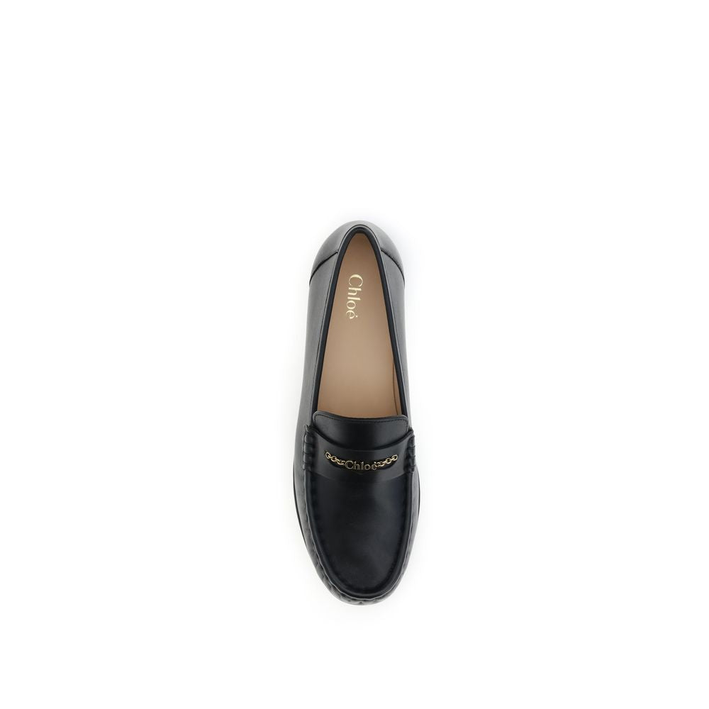 Mocassini slip-on Chloé Bos Taurus in pelle di vitello nera