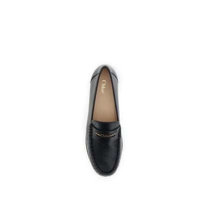 Mocassini slip-on Chloé Bos Taurus in pelle di vitello nera