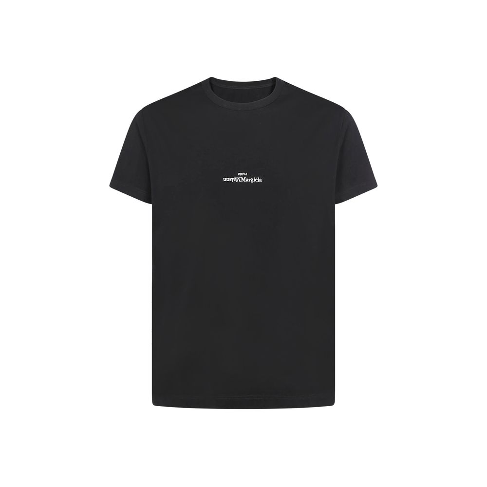 Maglietta nera in cotone Maison Margiela