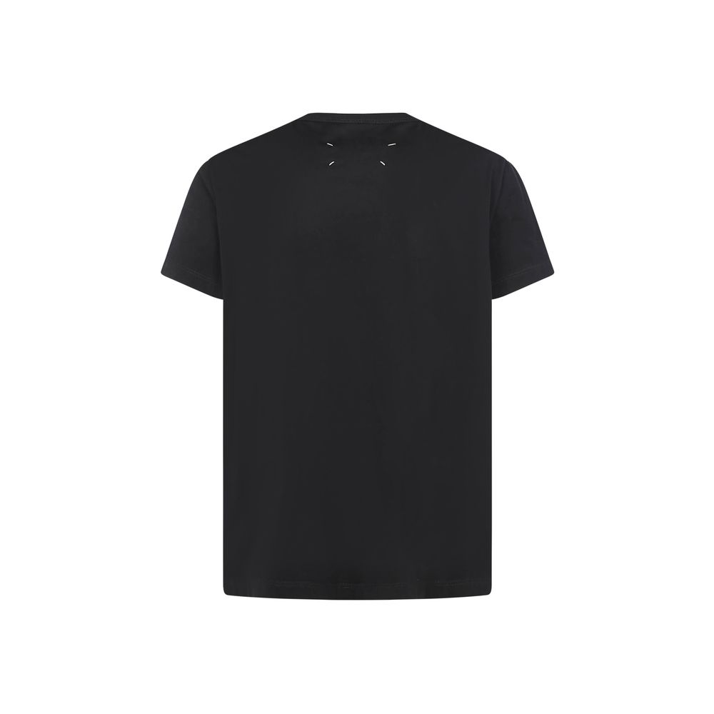 Maglietta nera in cotone Maison Margiela