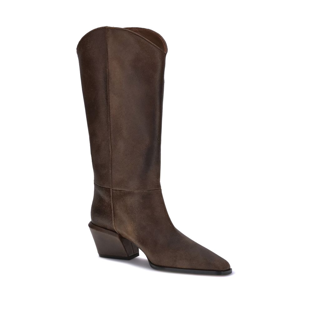 Bottes en cuir marron Paris Texas