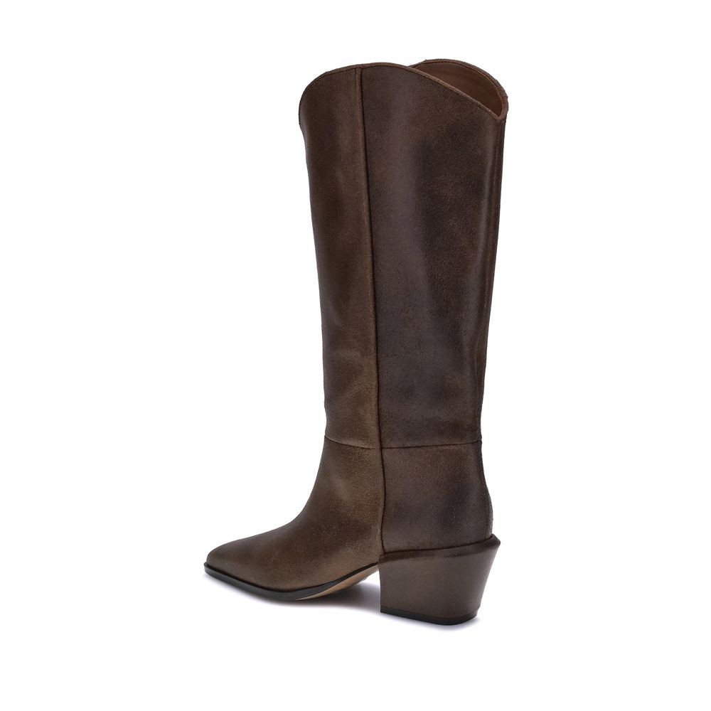Bottes en cuir marron Paris Texas