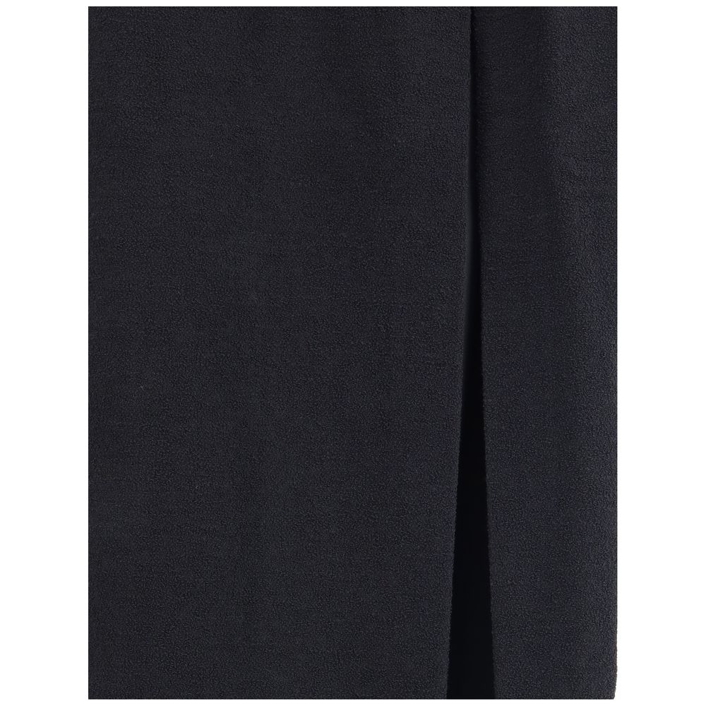 Jupe longue en laine polaire noire Alessandra Rich