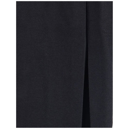 Jupe longue en laine polaire noire Alessandra Rich