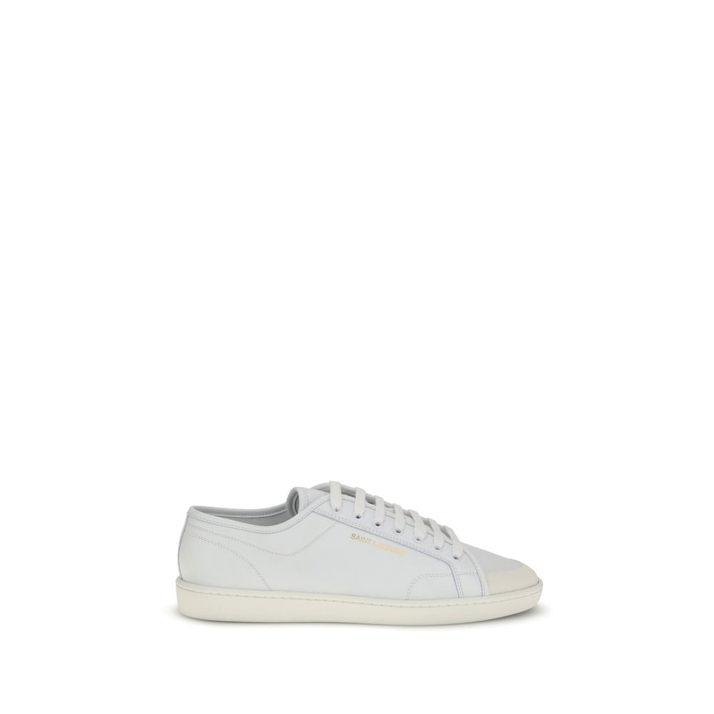 Sneakers basse Saint Laurent Bos Taurus in pelle di vitello bianca