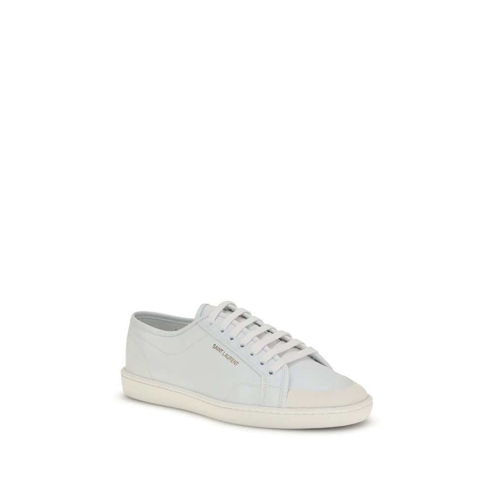Sneakers basse Saint Laurent Bos Taurus in pelle di vitello bianca