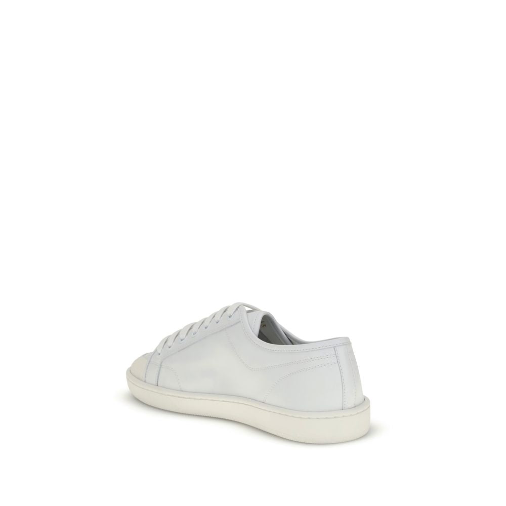 Sneakers basse Saint Laurent Bos Taurus in pelle di vitello bianca