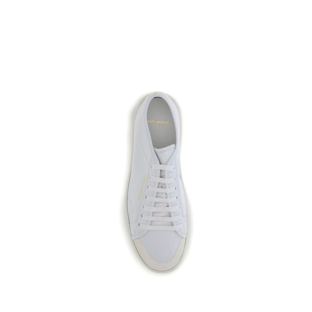 Sneakers basse Saint Laurent Bos Taurus in pelle di vitello bianca