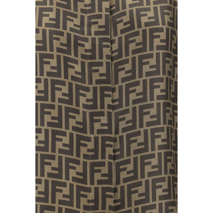 Camicia in seta marrone Fendi