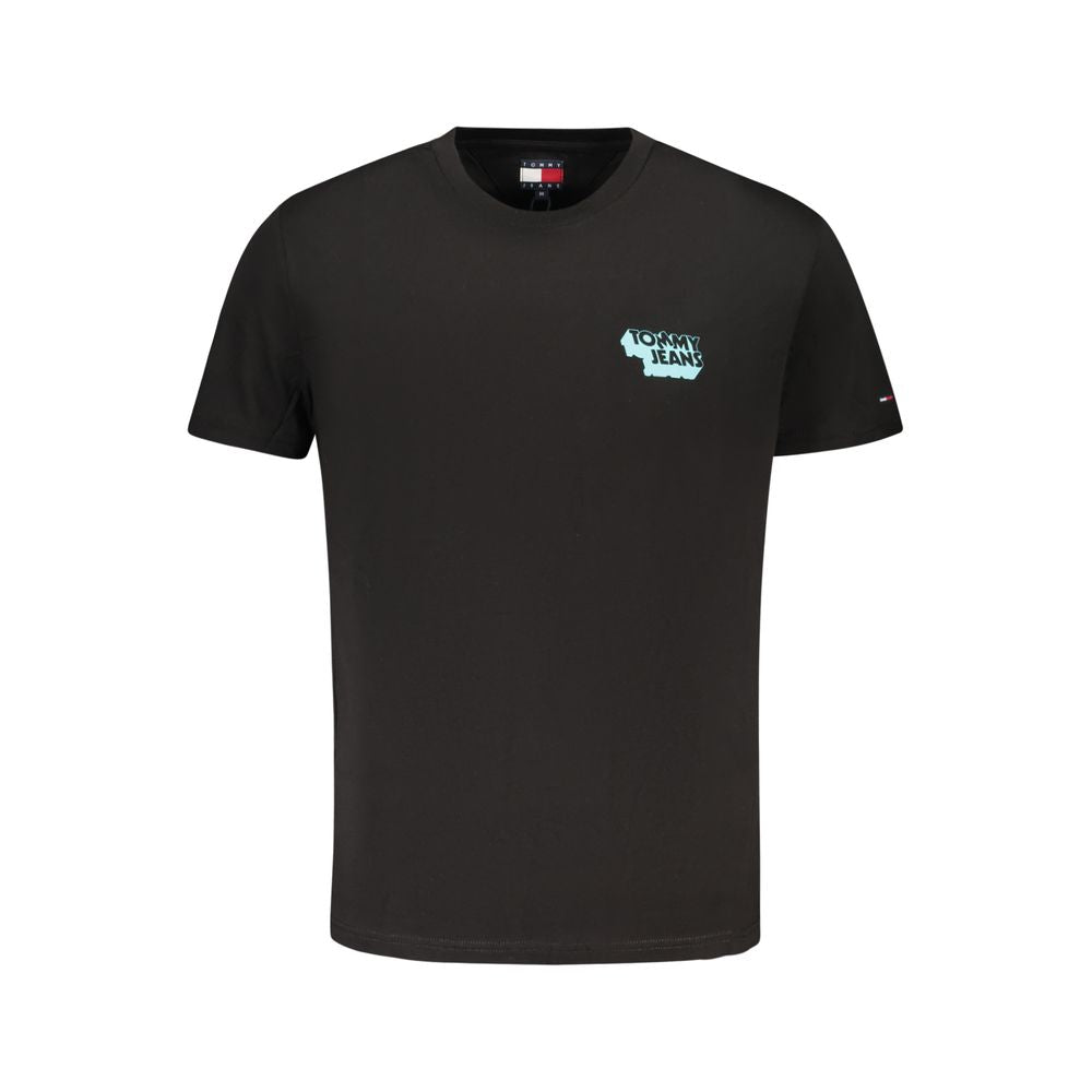 Maglietta da uomo in cotone nero Tommy Hilfiger