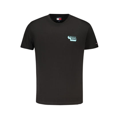 Maglietta da uomo in cotone nero Tommy Hilfiger