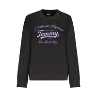 Felpa da donna in cotone nero Tommy Hilfiger