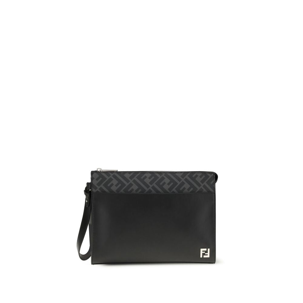 Pochette Fendi en cuir noir