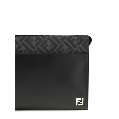 Pochette Fendi en cuir noir