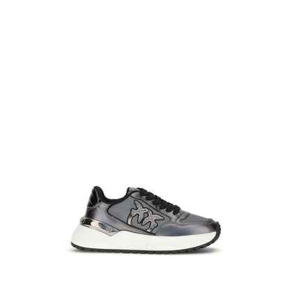 PINKO Sneakers Alte Athletic in Pelle di Vitello Grigia Bos Taurus