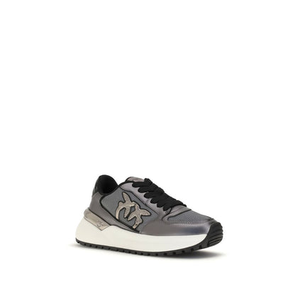 PINKO Sneakers Alte Athletic in Pelle di Vitello Grigia Bos Taurus