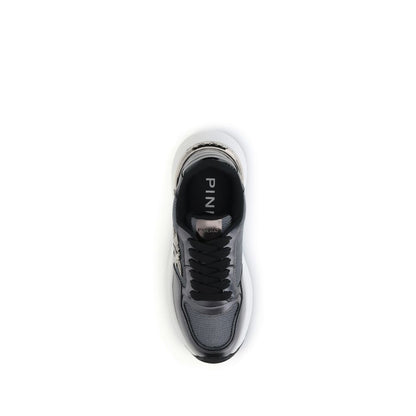 PINKO Sneakers Alte Athletic in Pelle di Vitello Grigia Bos Taurus