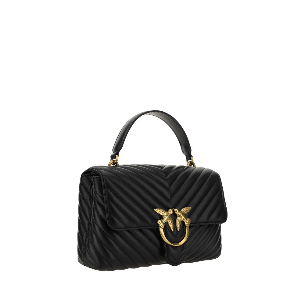 PINKO Borsa a mano Bos Taurus in pelle di vitello nera