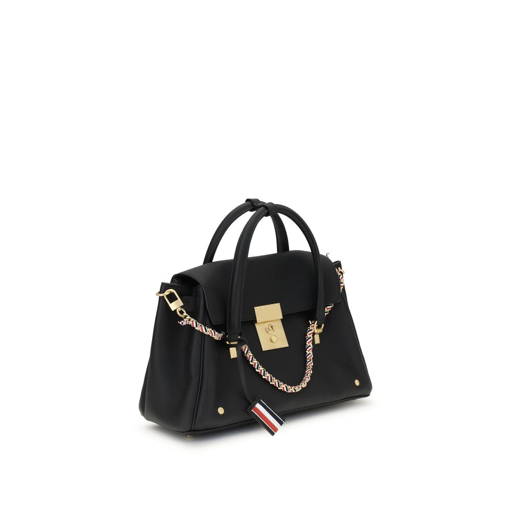 Borsa Thom Browne in pelle di vitello nera Bos Taurus