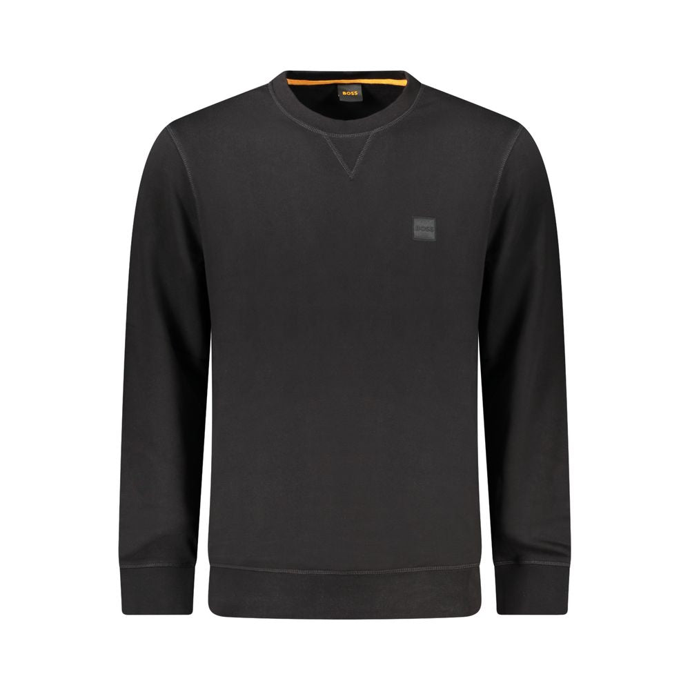 Maglione da uomo in cotone nero Hugo Boss