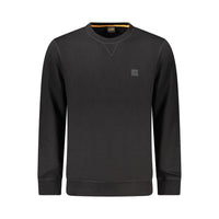 Maglione da uomo in cotone nero Hugo Boss
