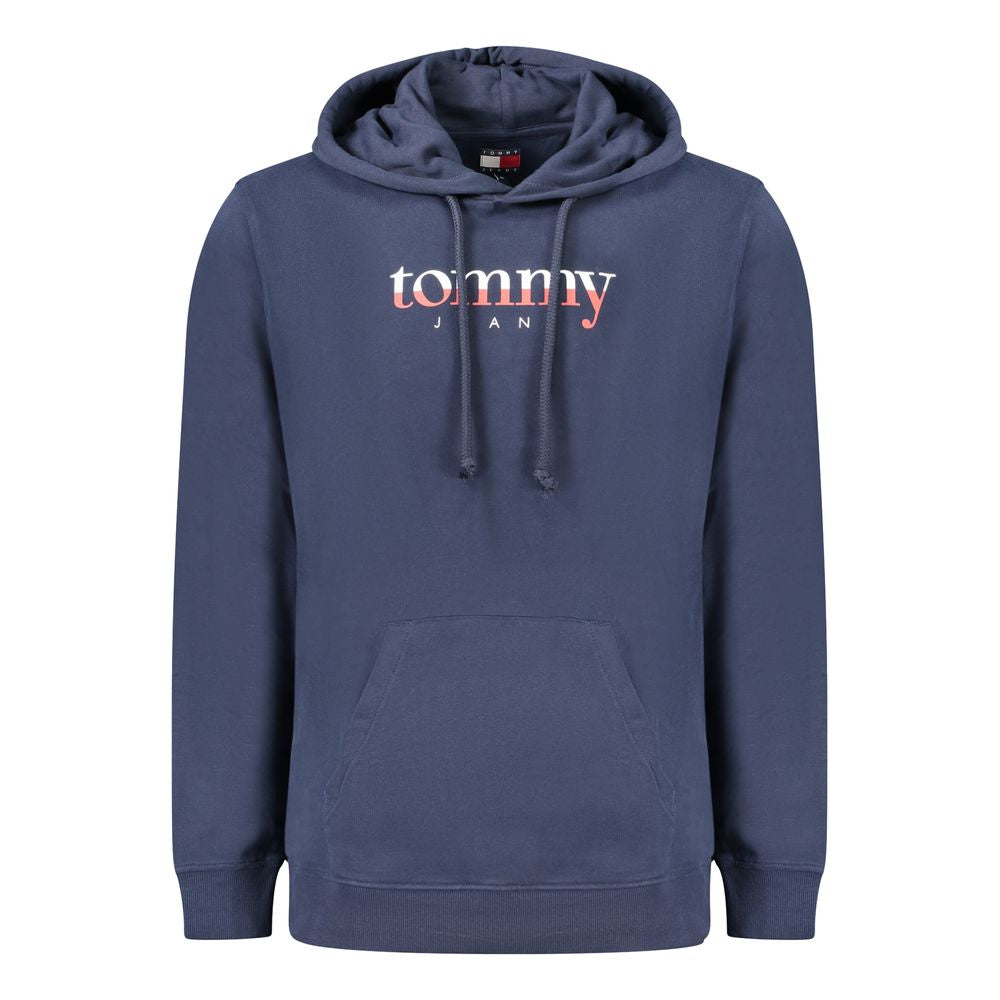 Felpa con cappuccio da uomo in cotone blu Tommy Hilfiger