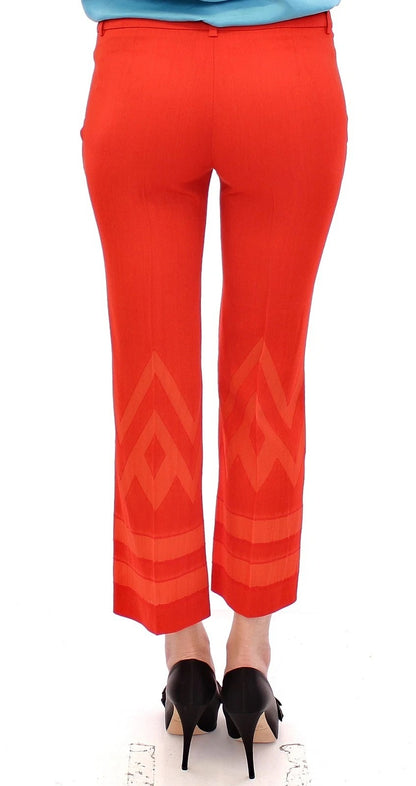 Pantalon Capri court 3/4 rouge Versace Collection