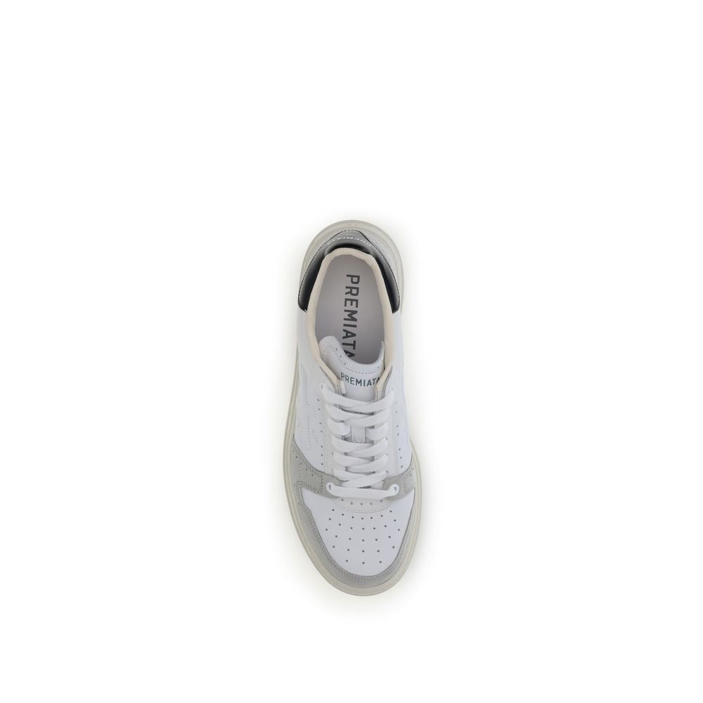 Baskets basses Premiata Bos Taurus en cuir de veau blanc