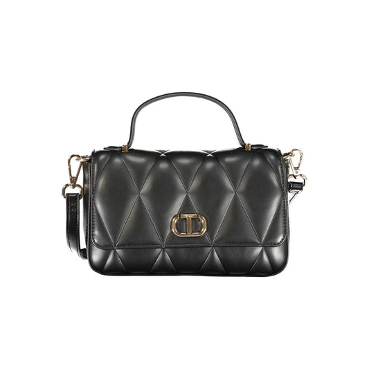 Borsa a spalla Twinset da donna in poliuretano nera
