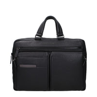 Sacoche d'affaires et pour ordinateur portable Piquadro en cuir noir