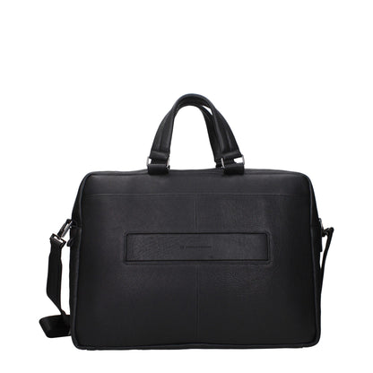 Sacoche d'affaires et pour ordinateur portable Piquadro en cuir noir