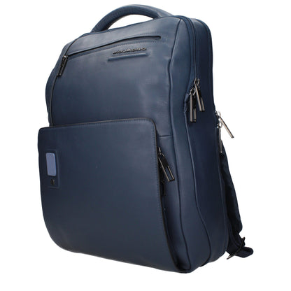 Zaino in pelle blu Piquadro