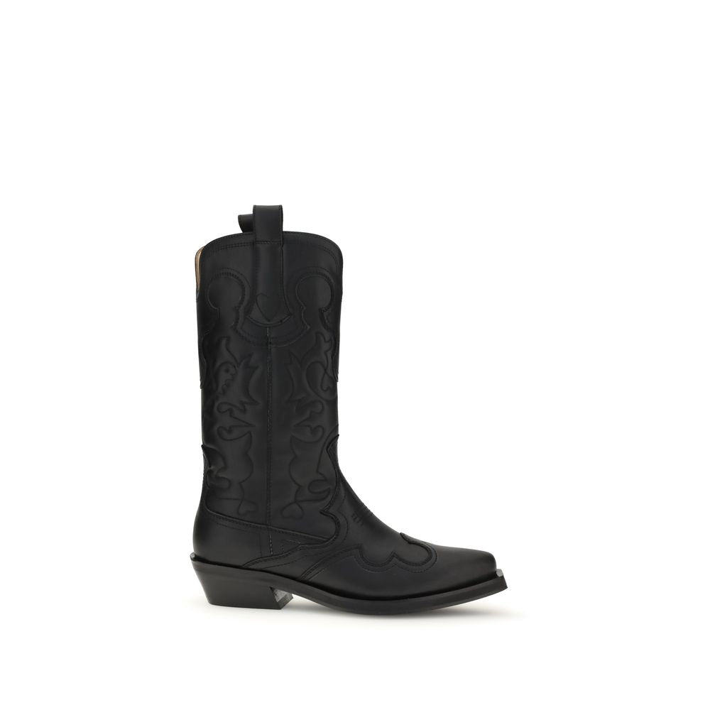Bottes Ganni en cuir recyclé noir