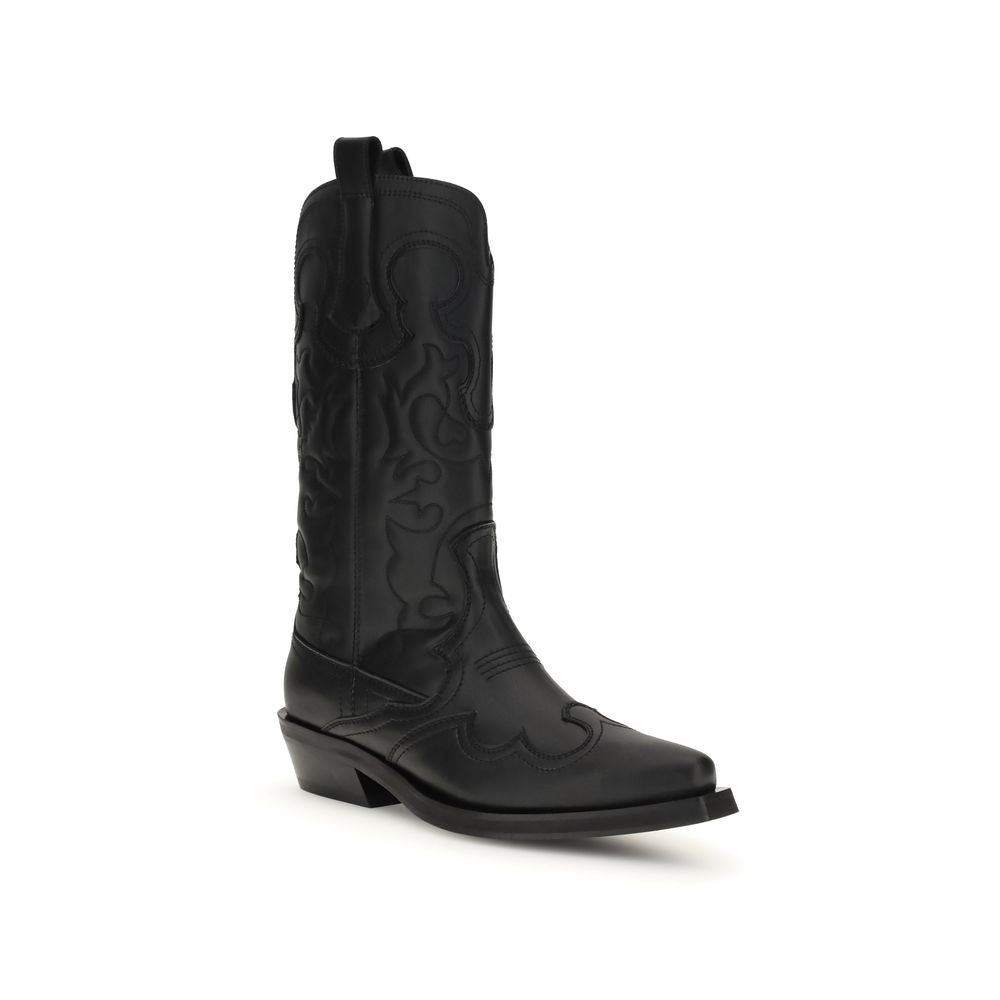 Bottes Ganni en cuir recyclé noir