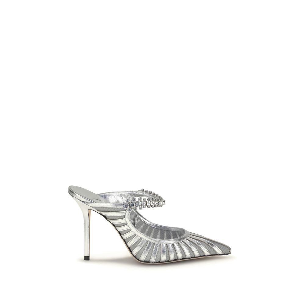 Décolleté con tacco alto in pelle argentata Jimmy Choo