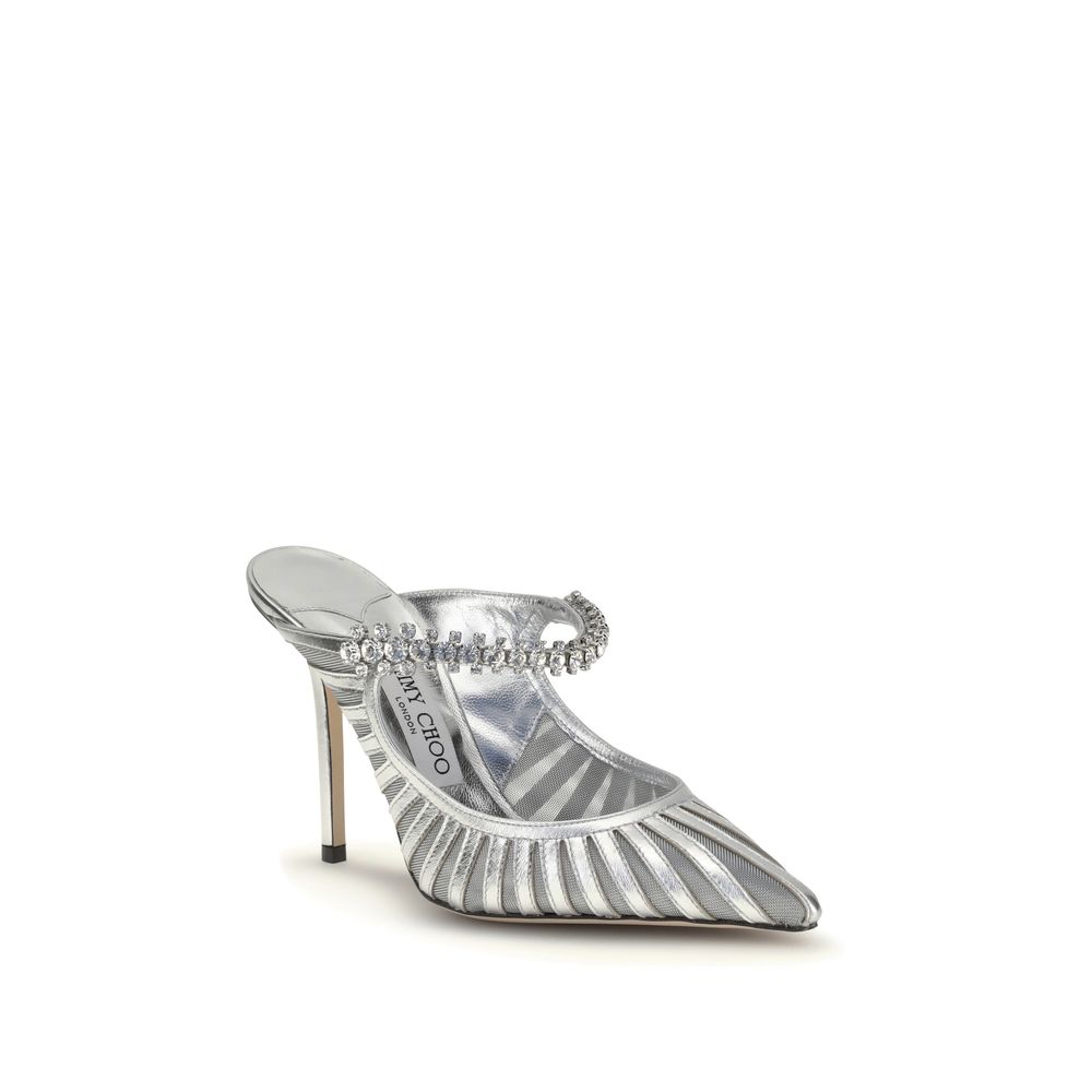 Décolleté con tacco alto in pelle argentata Jimmy Choo