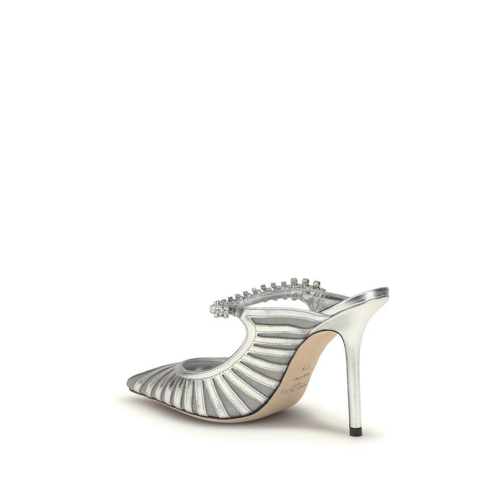 Décolleté con tacco alto in pelle argentata Jimmy Choo