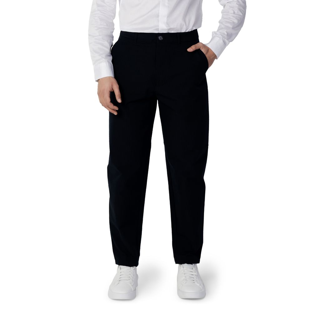 Pantalon décontracté en coton bleu Armani Exchange