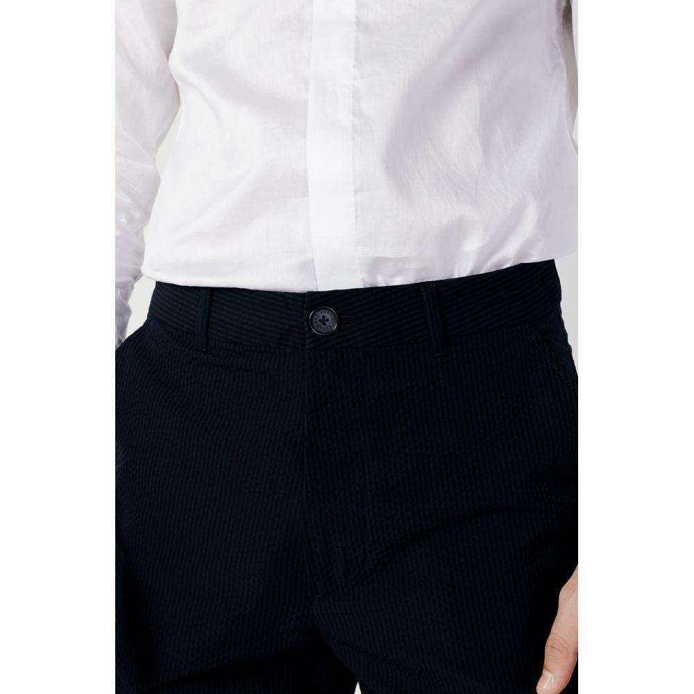 Pantalon décontracté en coton bleu Armani Exchange