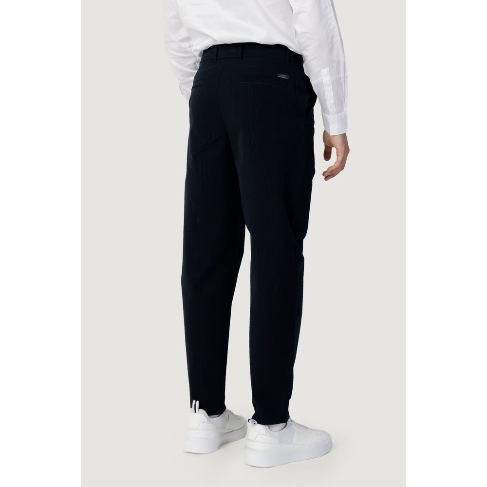 Pantalon décontracté en coton bleu Armani Exchange